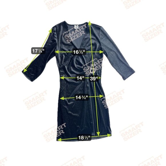 Anne Klein Faux Wrap Glitter Velvet Dress Black Size‎ 10 Elegant Party Evening - Picture 2 of 7